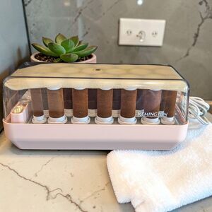 REMINGTON Hot Rollers Vintage KF-20-1 Velvet Flocked Curlers w Clips Pins Set